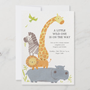 baby shower invitation features cute jungle animal