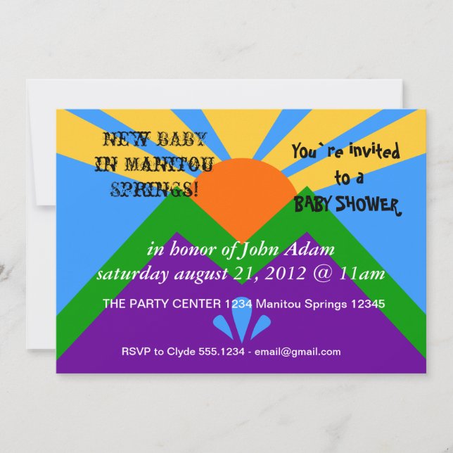 Baby Shower Invitation, Flag of Manitou Springs Invitation (Front)