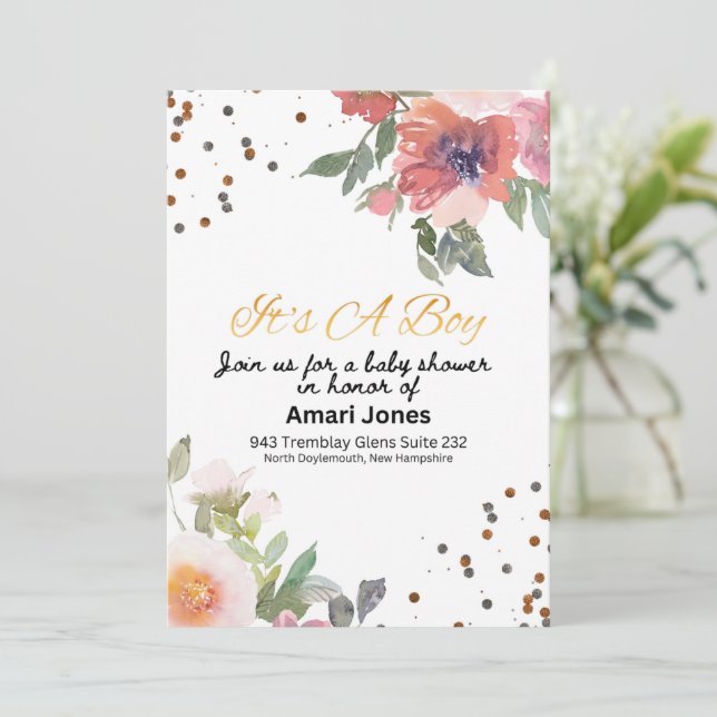 Baby Shower Invitation Flat Card (Standing Front)