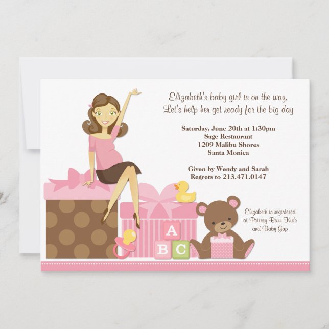 Baby Shower Invitation for a Girl (Front)