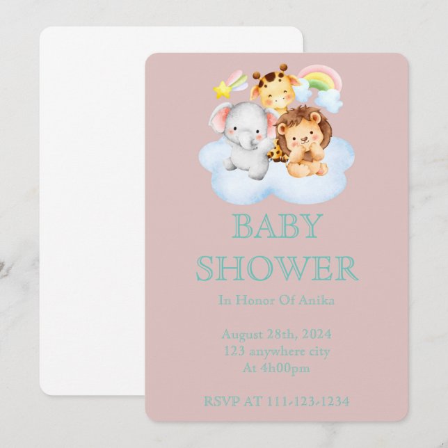 BABY SHOWER INVITATION FOR GIRLS (Front/Back)