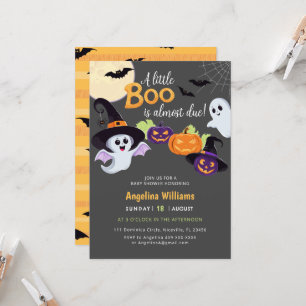 Baby shower invitation for Little Boo Halloween.