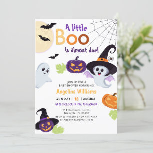 Baby shower invitation for Little Boo Halloween.