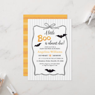 Baby shower invitation for Little Boo Halloween.