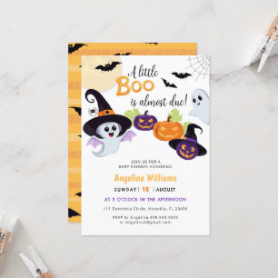 Baby shower invitation for Little Boo Halloween.