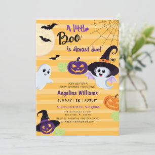 Baby shower invitation for Little Boo Halloween.