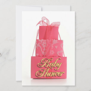 Baby Shower invitation Girl pink packages