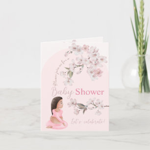 Baby shower invitation Girl - Pregnant yoga mom