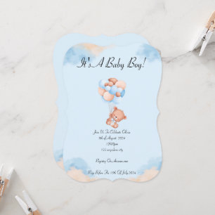 BABY SHOWER INVITATION IN BLUE FOR BOYS