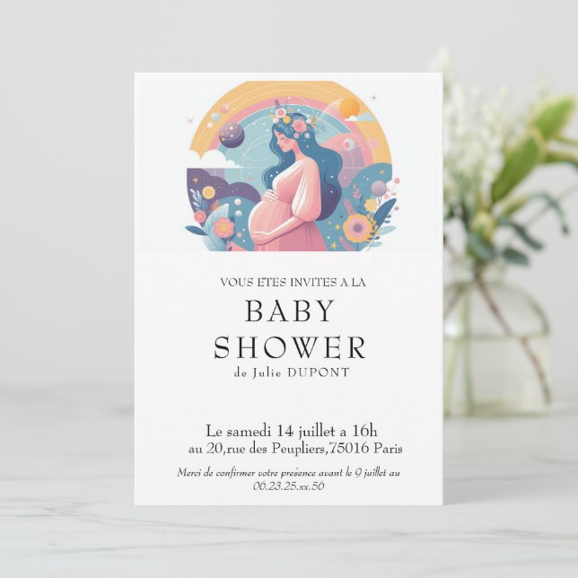 Baby shower invitation in ç (Standing Front)