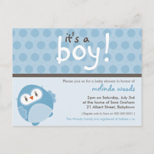 BABY SHOWER INVITATION :: it's a boy owl 7