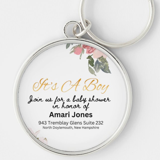 Baby Shower Invitation Key Ring (Front)