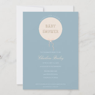Baby Shower Invitation Minimal Balloon