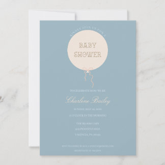 Baby Shower Invitation Minimal Balloon