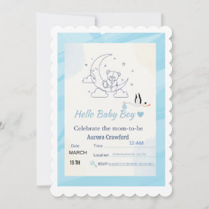 Baby Shower Invitation Modern Custom Baby Boy Ca