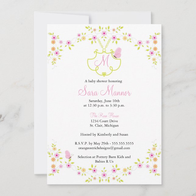 Baby Shower Invitation - Monogram (Front)