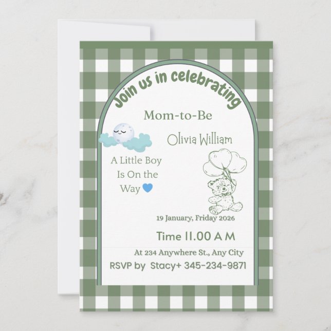 Baby Shower Invitation | Neutral Elegant Design (Front)