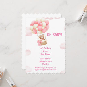 baby shower invitation pink for girls