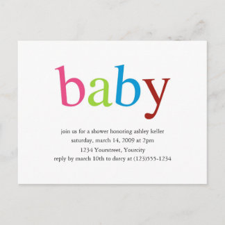 Baby Shower invitation Postcard