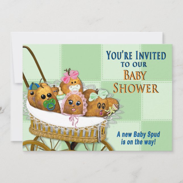 BABY SHOWER INVITATION - POTATO FAMILY COLLECTION (Front)