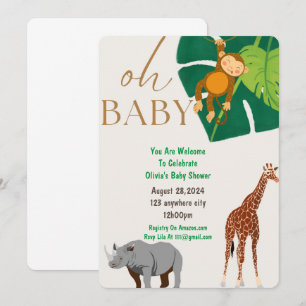 baby shower invitation safari