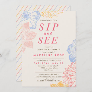 Baby Shower Invitation *Sip And See*