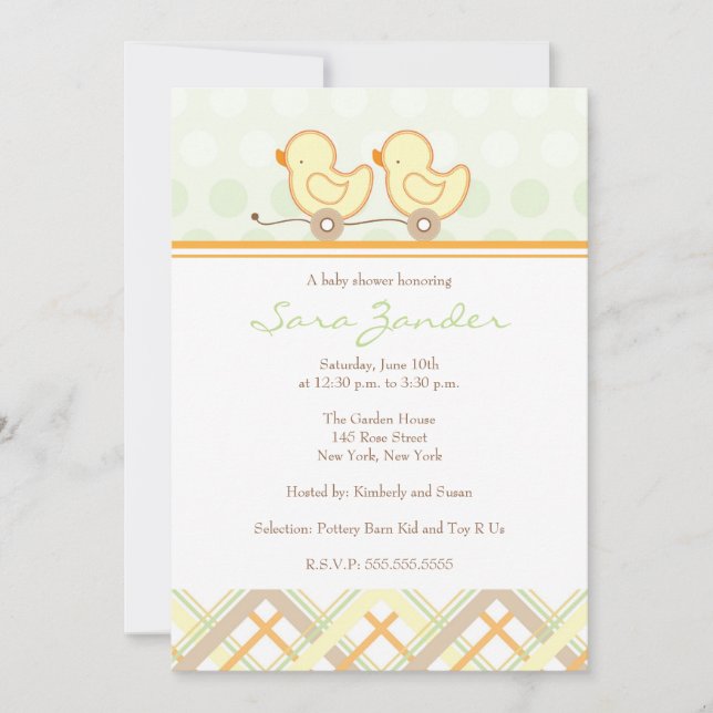 Baby Shower Invitation - Twins (Front)