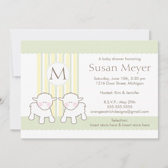 Baby Shower Invitation - Twins (Front)