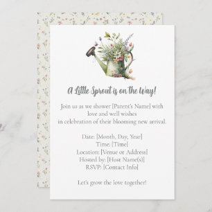 Baby Shower Invitation – Watercolor Garden Sprout