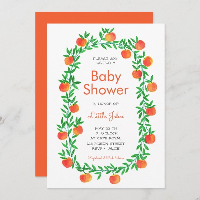 Baby Shower Invitation |  Watercolor Robin Hood (Front/Back)
