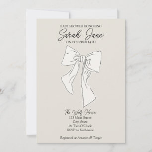 Baby shower invitation with a bow