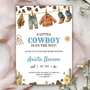 Baby shower invitation with a cowboy theme