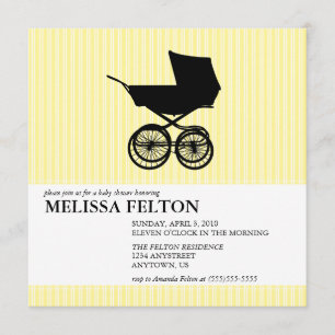 Baby Shower Invitation with Baby Buggy