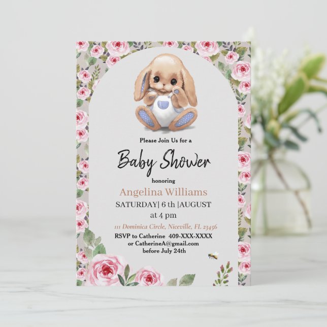 Baby Shower Invitation with Cute Design (Standing Front)
