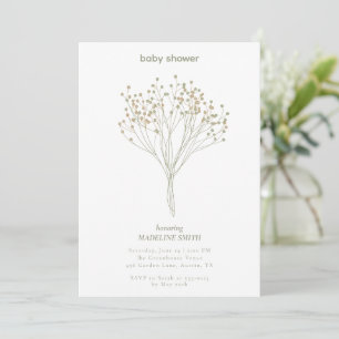Baby Shower Invitation with Delicate Floral Art