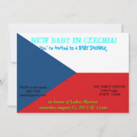 Baby Shower Invitation with Flag of Czechia