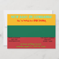 Baby Shower Invitation with Flag of Lithuania