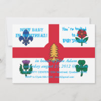 Baby Shower Invitation with Flag of Montreal
