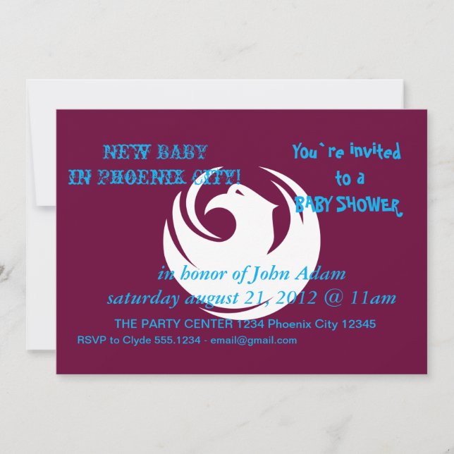 Baby Shower Invitation with Flag of Phoenix City (Front)