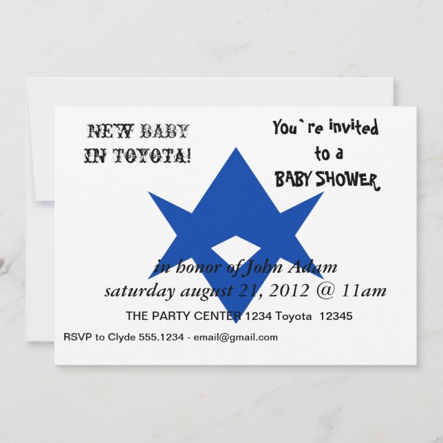 Baby Shower Invitation with Flag of Toyota City (Front)