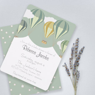 Baby Shower Invitation with hot air balloons