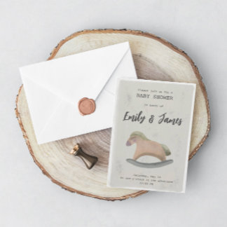 Baby Shower Invitation with Rocking Horse