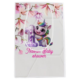 Baby Shower Invitation with Unicorn Medium Gift Bag
