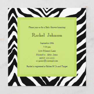 Baby Shower Invitation - Zebra