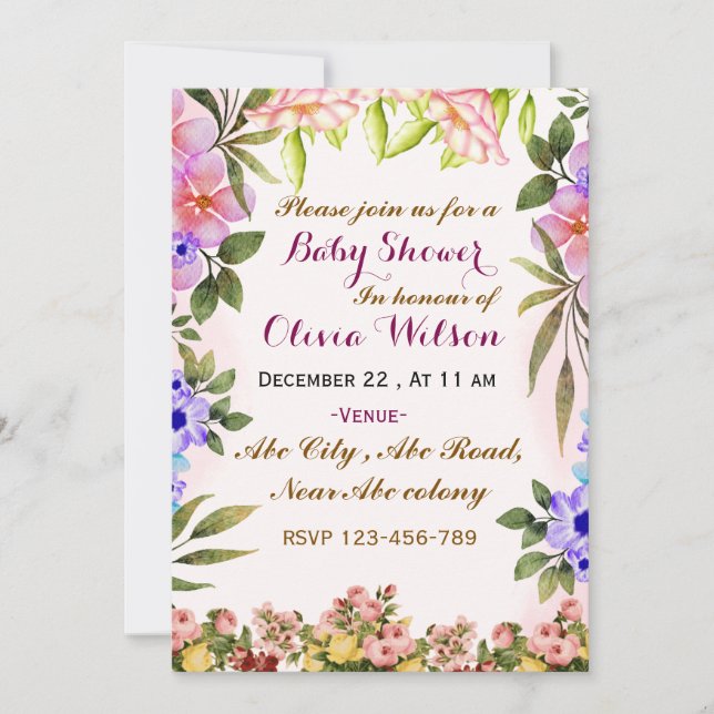 Baby Shower Invitations  (Front)