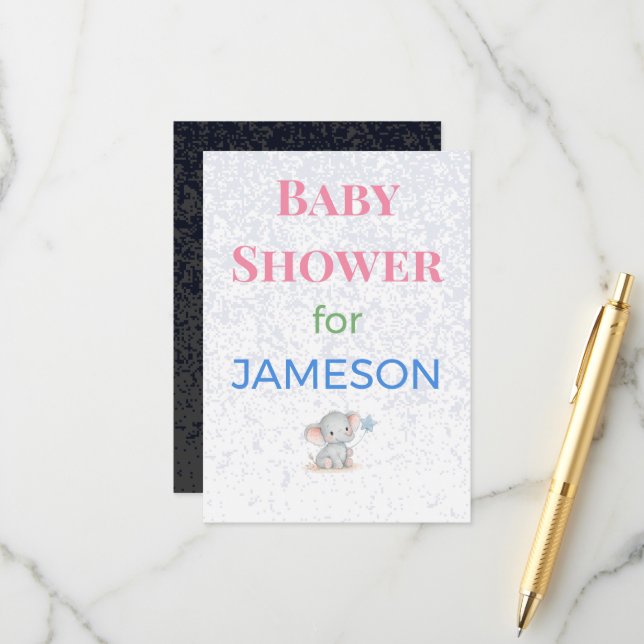Baby Shower Invitations Enclosure Cards Signs | De (Front/Back In Situ)