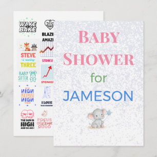 Baby Shower Invitations Enclosure Cards Signs   De