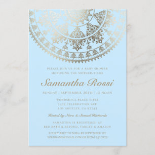 Baby Shower Invitations Gold Foil Custom Colour