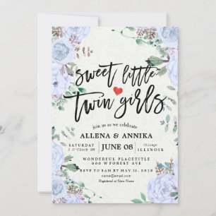 Baby Shower Invitations Sweet Little Twin Girls