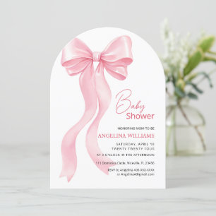 Baby shower invitations with adorable bow.